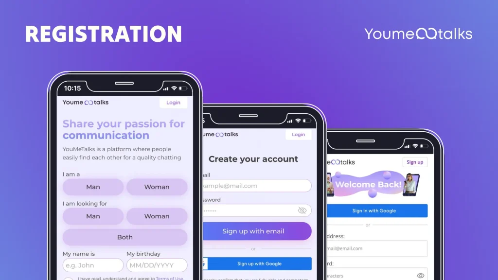 Youmetalks Sign Up and Log In